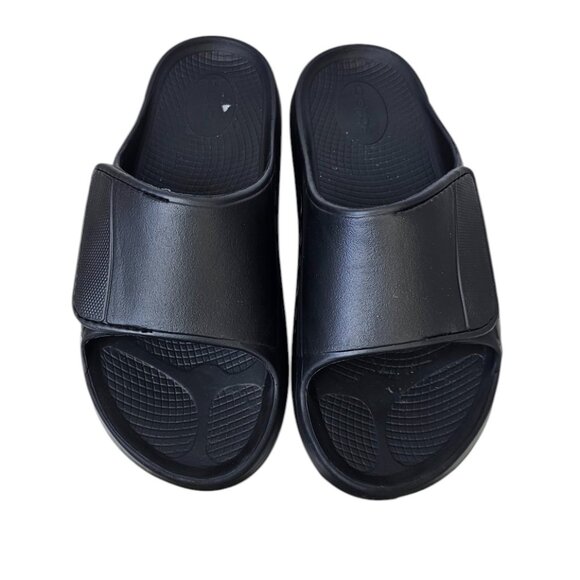 OOFOS Mens OOahh Sports Flex Slip On Slide Sandals, Comfort, Black, Size 10 - Picture 3 of 10